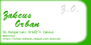 zakeus orban business card